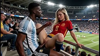 WOW Alluring! (( " ARGENTINA fuck SPAIN " )) Final World Cup... in Public! Who wins? Answer in the comments! "Inter-racial"(IA)