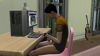 Mom Caught Hear Son Watching Porn And Masturbate Then It Helps Him For The First Time To Make Make Sex | Mom And Son Part. 1 | Porn Video
