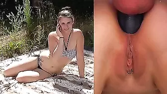 Young german teen enjoys a deep anal fuck outdoors - Melina May