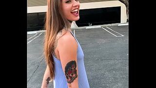 Tattooed Skater Skank Vanessa Vega in Skateboarding and Squirting in Public