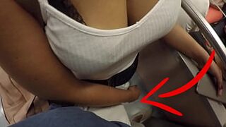 Unknown Blonde Milf with Enormous Titties Started Touching My Penis in Subway ! That's called Clothed Sex?