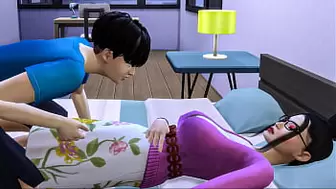 Stepson Rides Korean Mom | chinese mom shares the same bed with her stepson in the hotel room