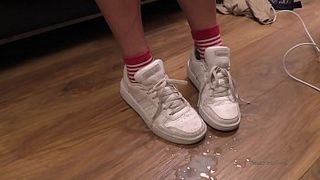 jizz on feet and shoes cumpilation cums on set of YummyCouple
