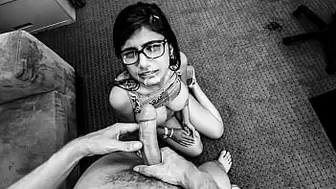 MIA KHALIFA - Porn Audition In The Style Of A Ebony And White Tape With French Instrumental Music... Because Why Not