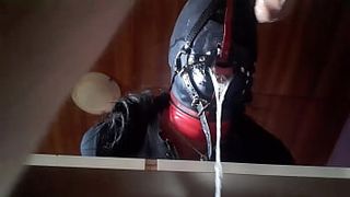 Blow my rod girl. 10 minutes hooded deepthroat with giant oral cream-pie