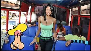 CULIONEROS - Fresh Colombian Babe Boards A Bus & Gets Poked