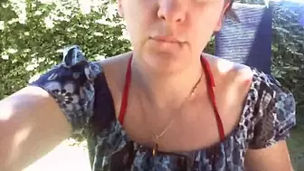Your stunning shows off her diaper in a public garden full of piss